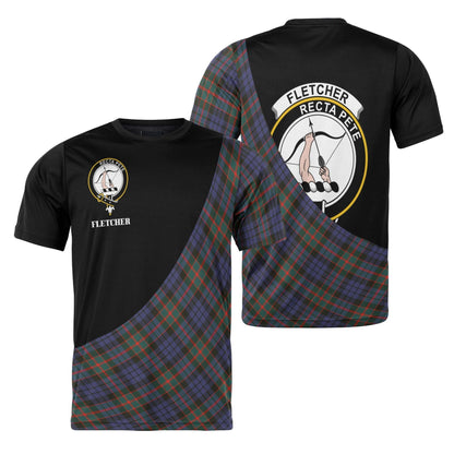 Printivon Fletcher Clan Tartan with Kilt Design Personalized Tee Shirt Scotland Gift For Mom and Dad