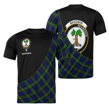 Printivon MacEwen Clan Tartan with Kilt Design Personalized Tee Shirt Scotland Gift For Mom and Dad