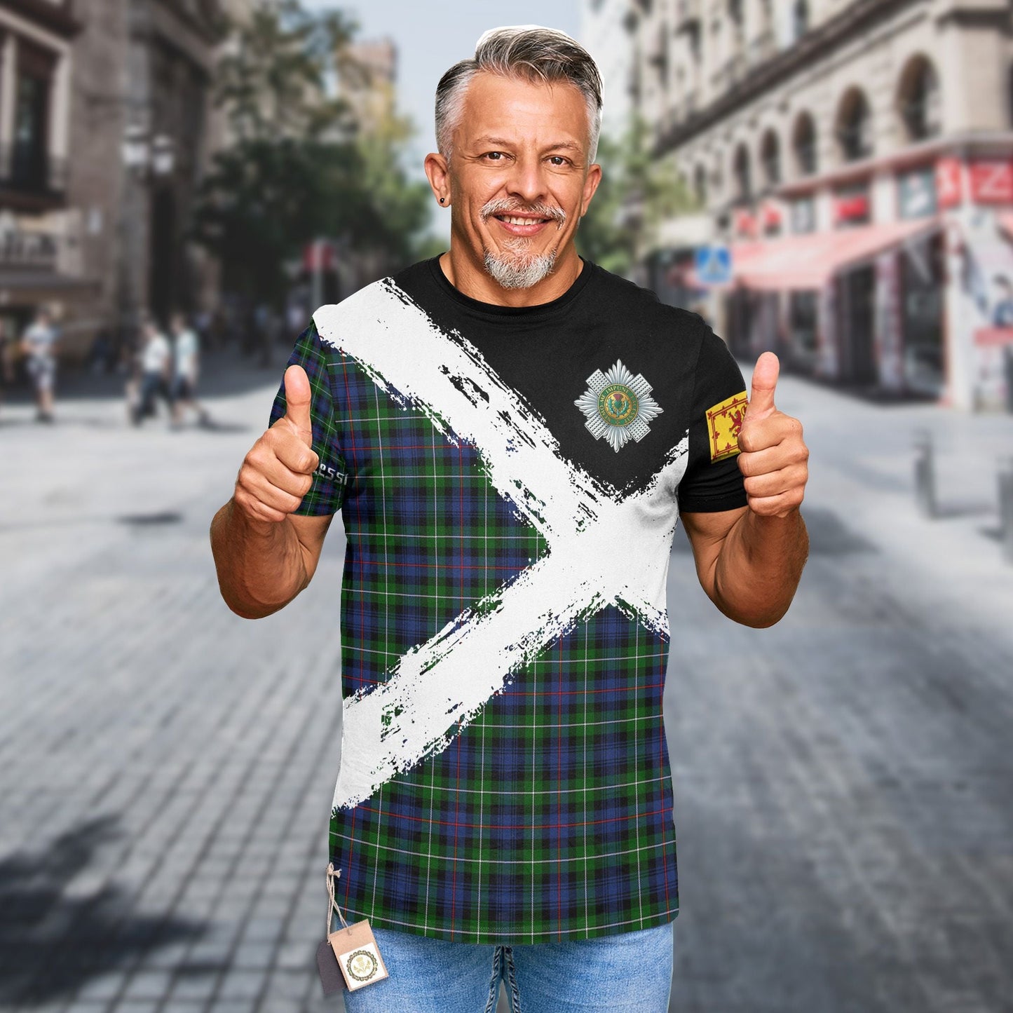 Printivon MacKenzie Clan T Shirt Scotland Coat Of Arms Tartan Pattern