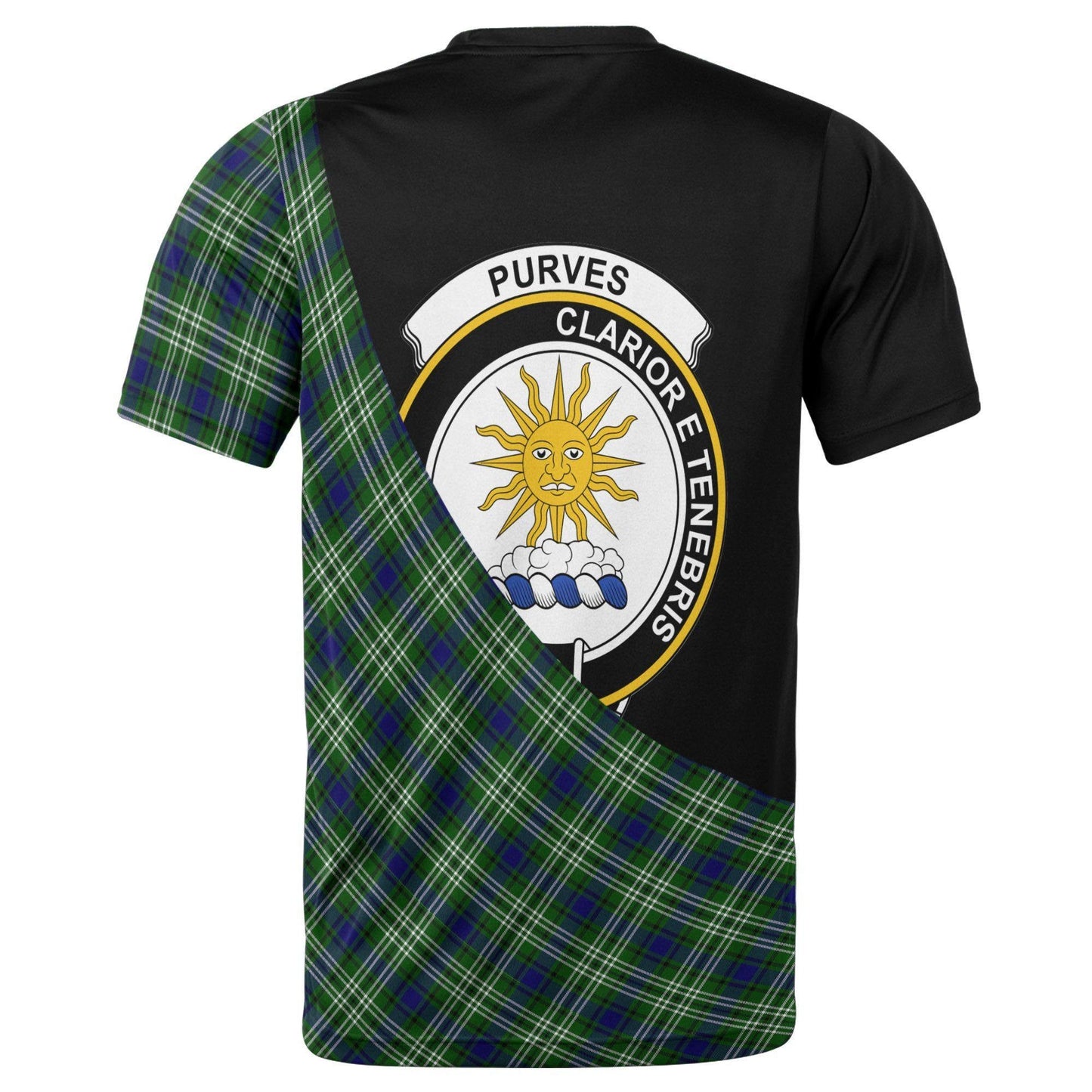 Printivon Purves Clan Tartan with Kilt Design Personalized Tee Shirt Scotland Gift For Mom and Dad