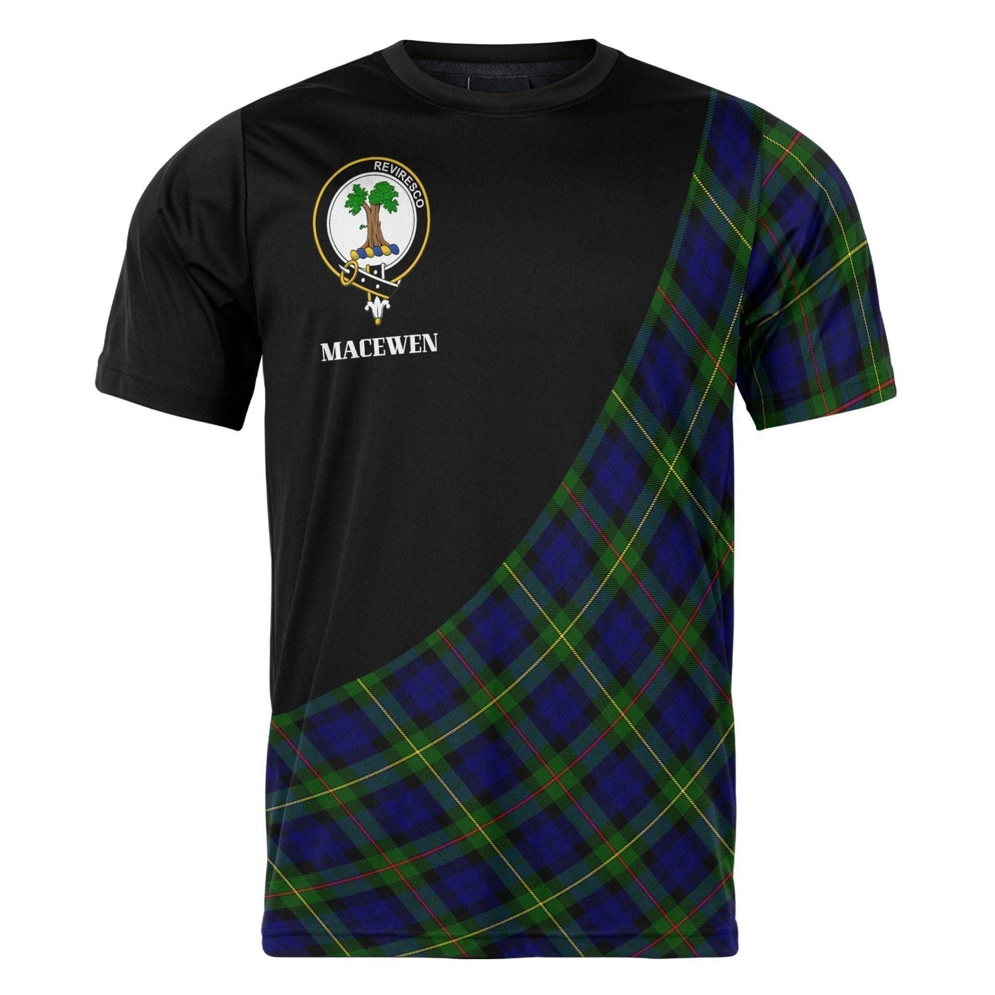 Printivon MacEwen Clan Tartan with Kilt Design Personalized Tee Shirt Scotland Gift For Mom and Dad