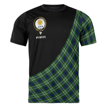 Printivon Purves Clan Tartan with Kilt Design Personalized Tee Shirt Scotland Gift For Mom and Dad