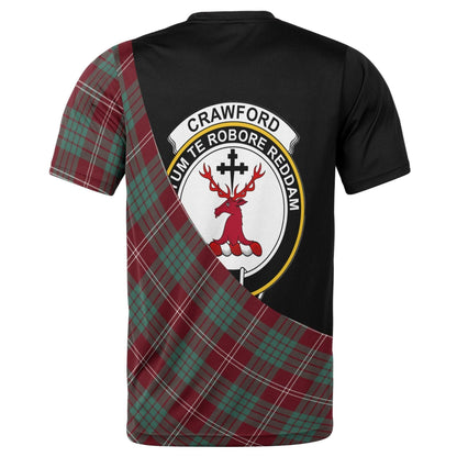 Printivon Crawford Clan Tartan with Kilt Design Personalized Tee Shirt Scotland Gift For Mom and Dad