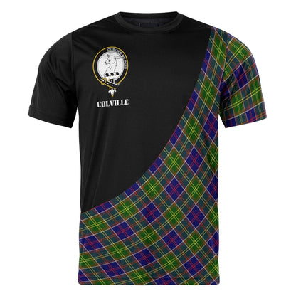 Printivon Colville Clan Tartan with Kilt Design Personalized Tee Shirt Scotland Gift For Mom and Dad