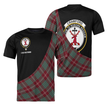 Printivon Crawford Clan Tartan with Kilt Design Personalized Tee Shirt Scotland Gift For Mom and Dad