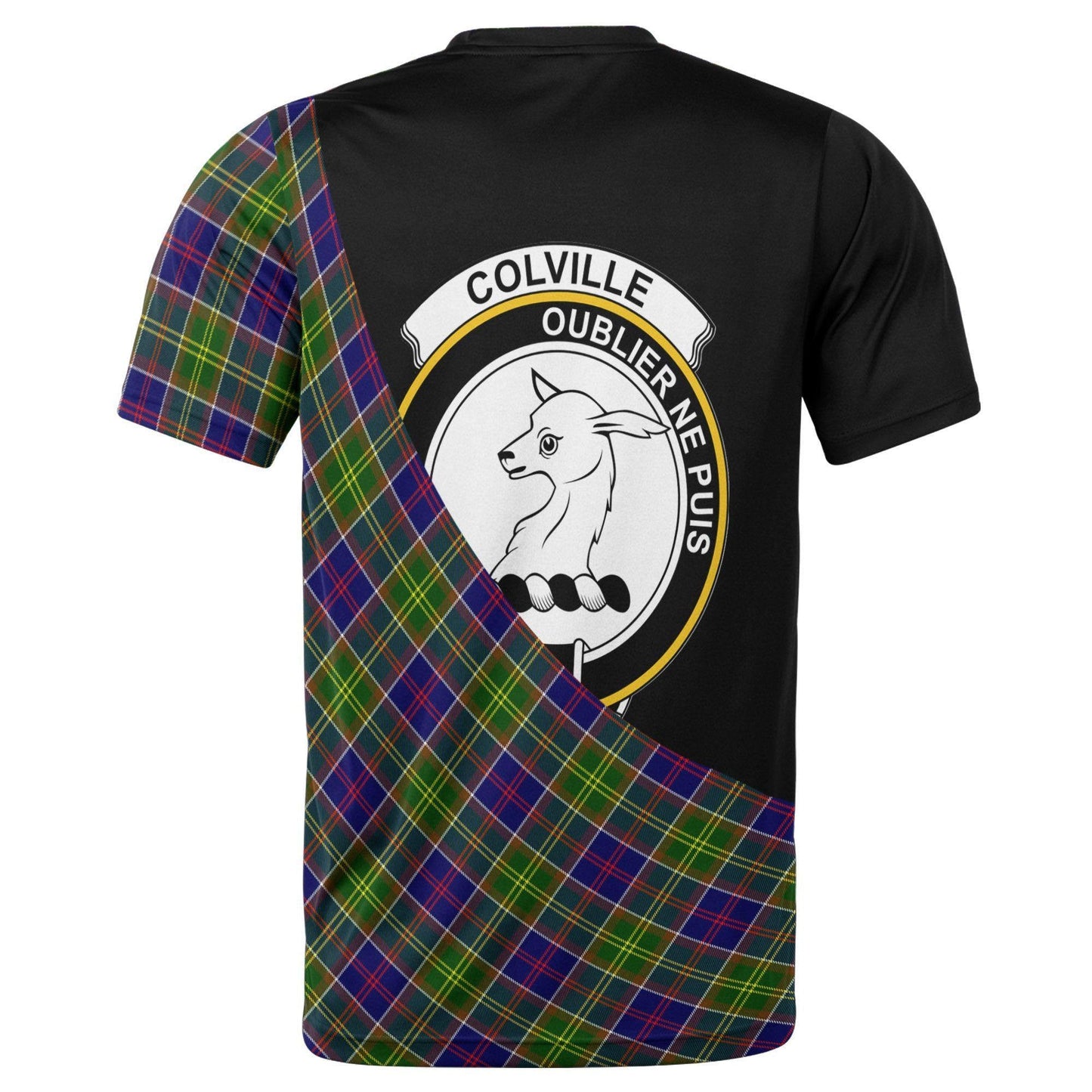Printivon Colville Clan Tartan with Kilt Design Personalized Tee Shirt Scotland Gift For Mom and Dad