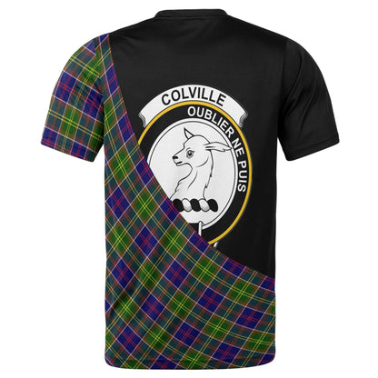 Printivon Colville Clan Tartan with Kilt Design Personalized Tee Shirt Scotland Gift For Mom and Dad