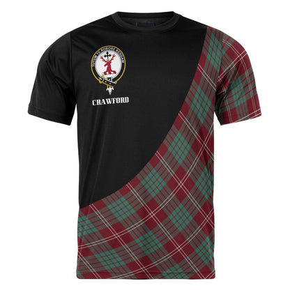 Printivon Crawford Clan Tartan with Kilt Design Personalized Tee Shirt Scotland Gift For Mom and Dad