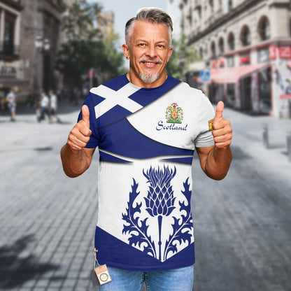 Printivon Thistle Flowers Tee Shirt Scots Flag Costume