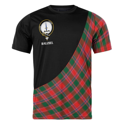 Printivon Dalziel Clan Tartan with Kilt Design Personalized Tee Shirt Scotland Gift For Mom and Dad