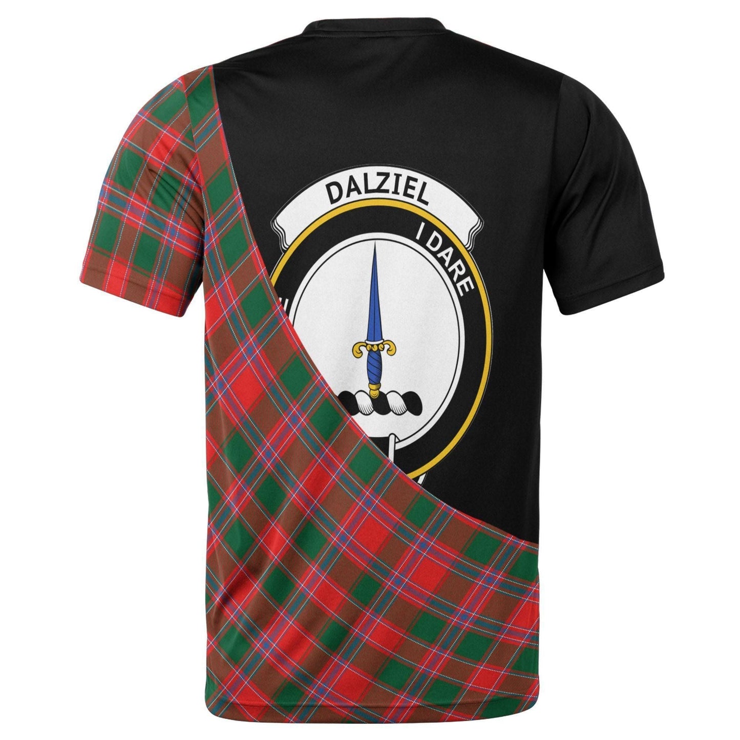 Printivon Dalziel Clan Tartan with Kilt Design Personalized Tee Shirt Scotland Gift For Mom and Dad