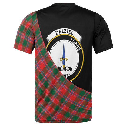 Printivon Dalziel Clan Tartan with Kilt Design Personalized Tee Shirt Scotland Gift For Mom and Dad