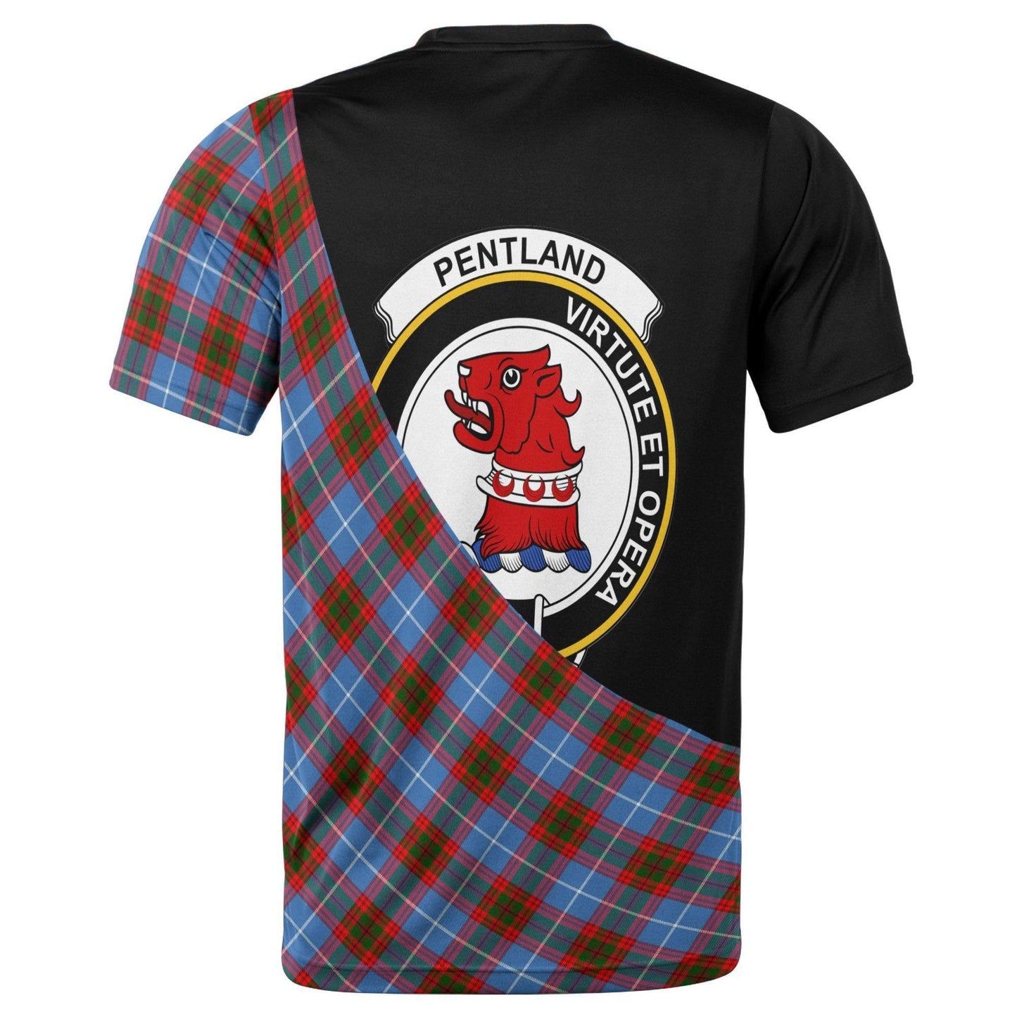 Printivon Pentland Clan Tartan with Kilt Design Personalized Tee Shirt Scotland Gift For Mom and Dad