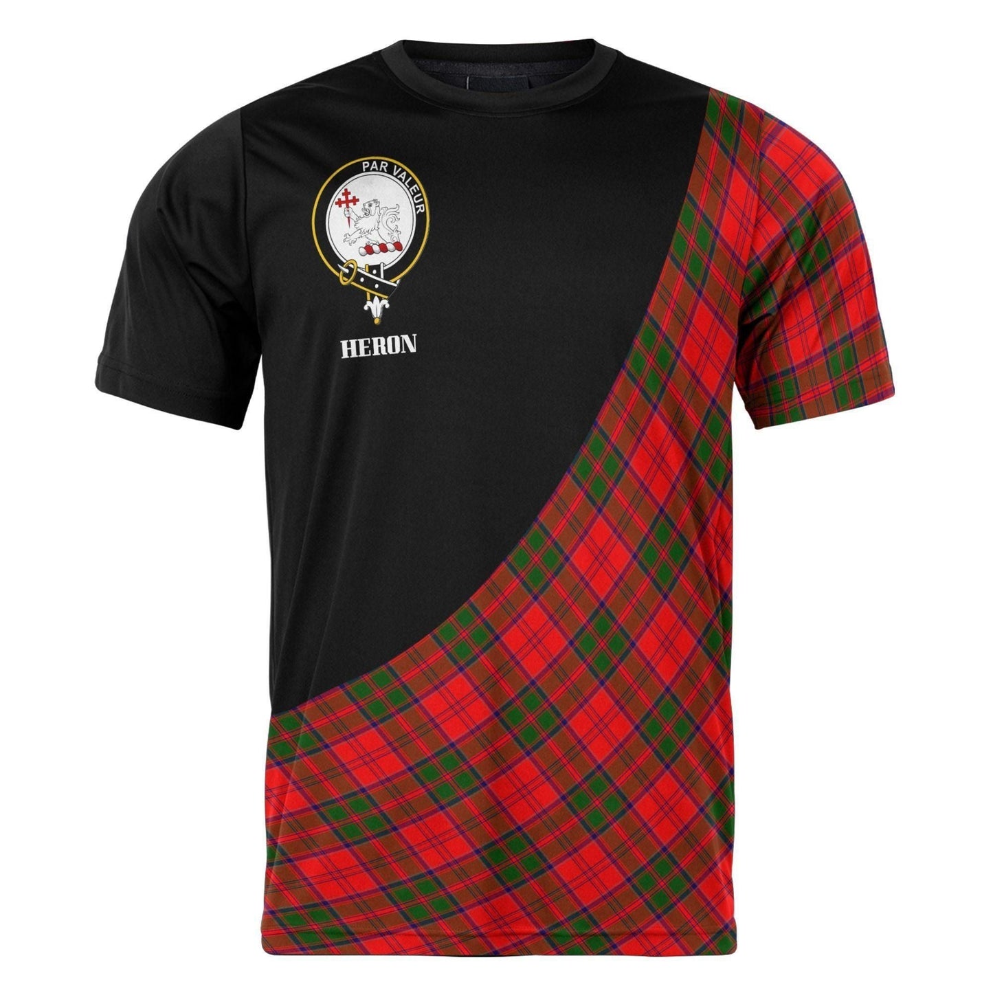 Printivon Heron Clan Tartan with Kilt Design Personalized Tee Shirt Scotland Gift For Mom and Dad