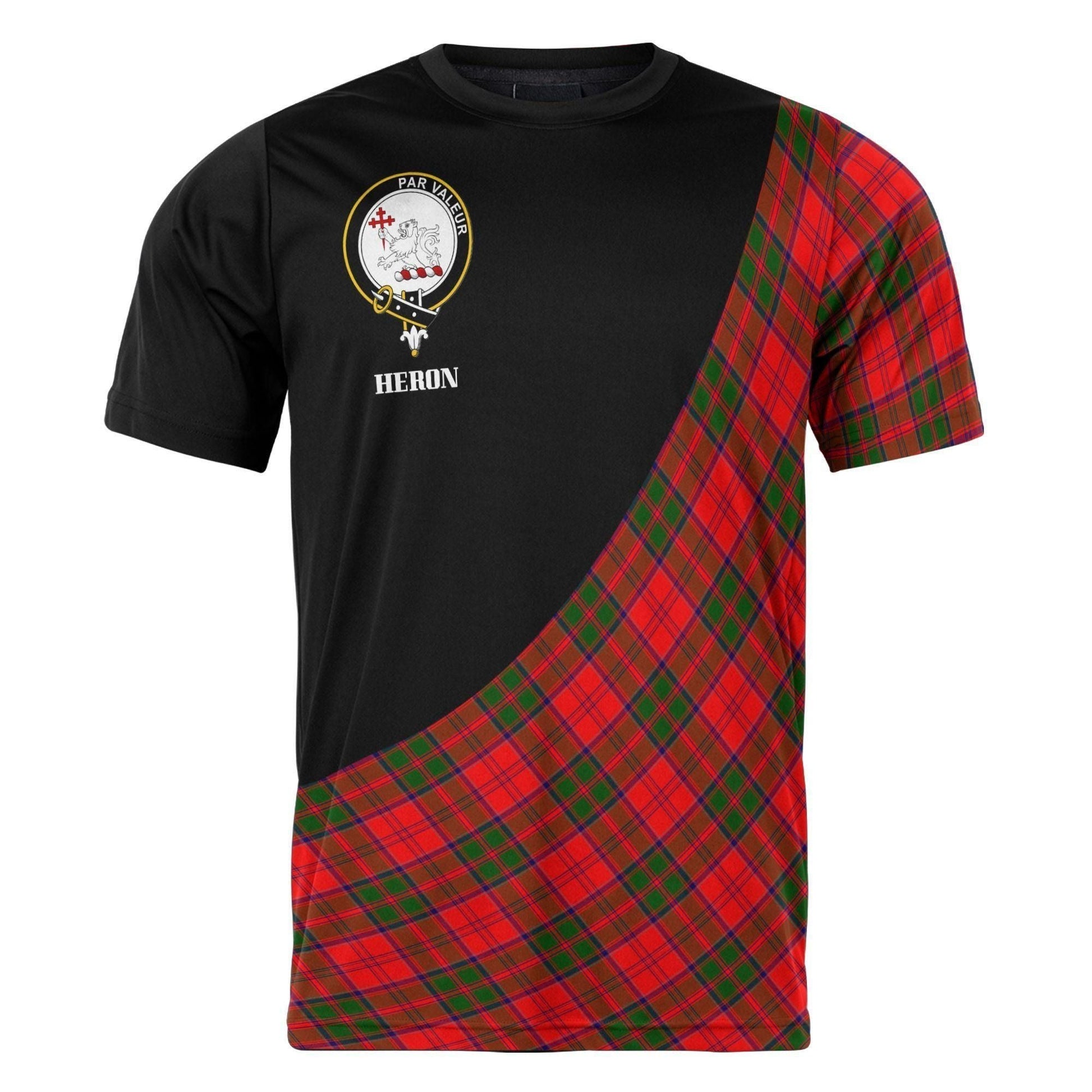 Printivon Heron Clan Tartan with Kilt Design Personalized Tee Shirt Scotland Gift For Mom and Dad