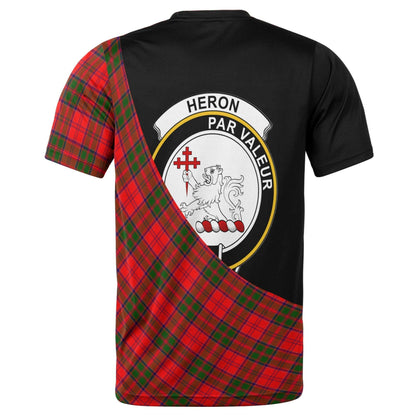 Printivon Heron Clan Tartan with Kilt Design Personalized Tee Shirt Scotland Gift For Mom and Dad