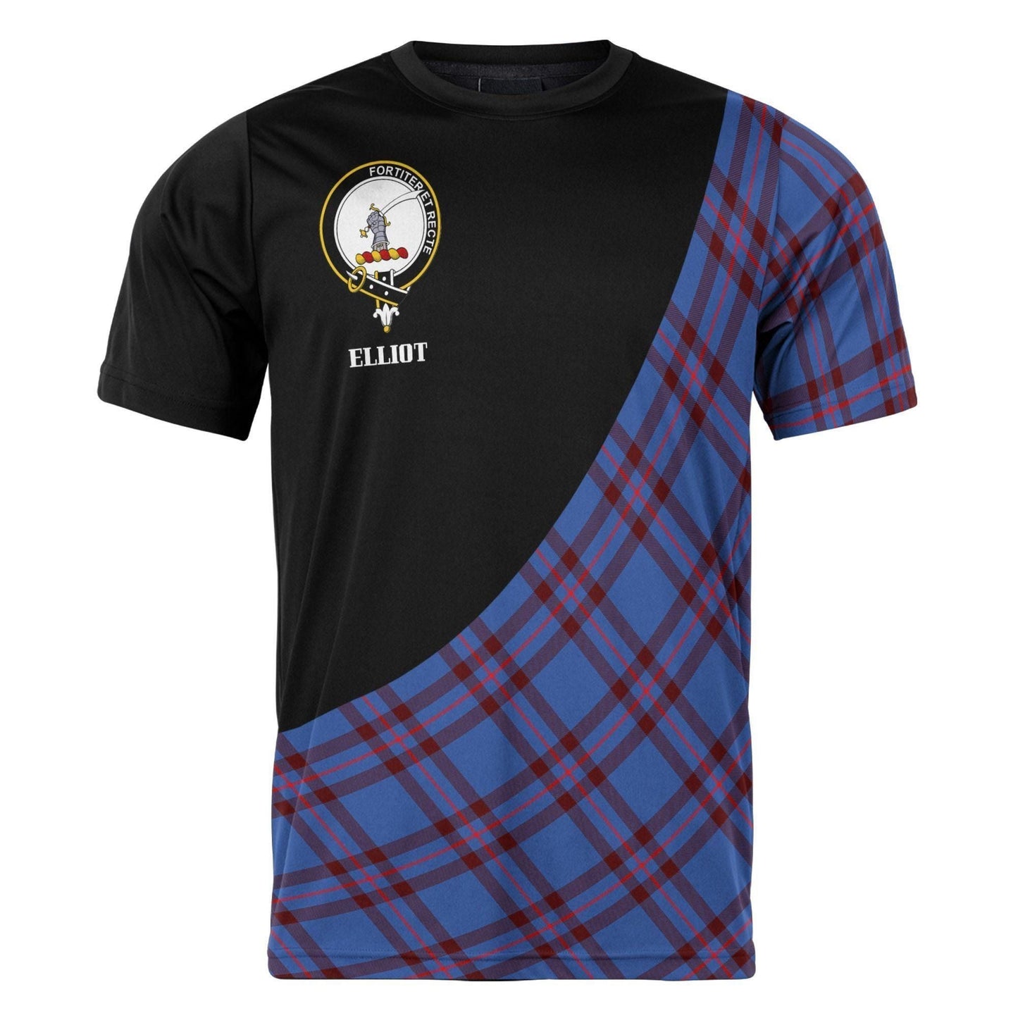 Printivon Elliot Clan Tartan with Kilt Design Personalized Tee Shirt Scotland Gift For Mom and Dad