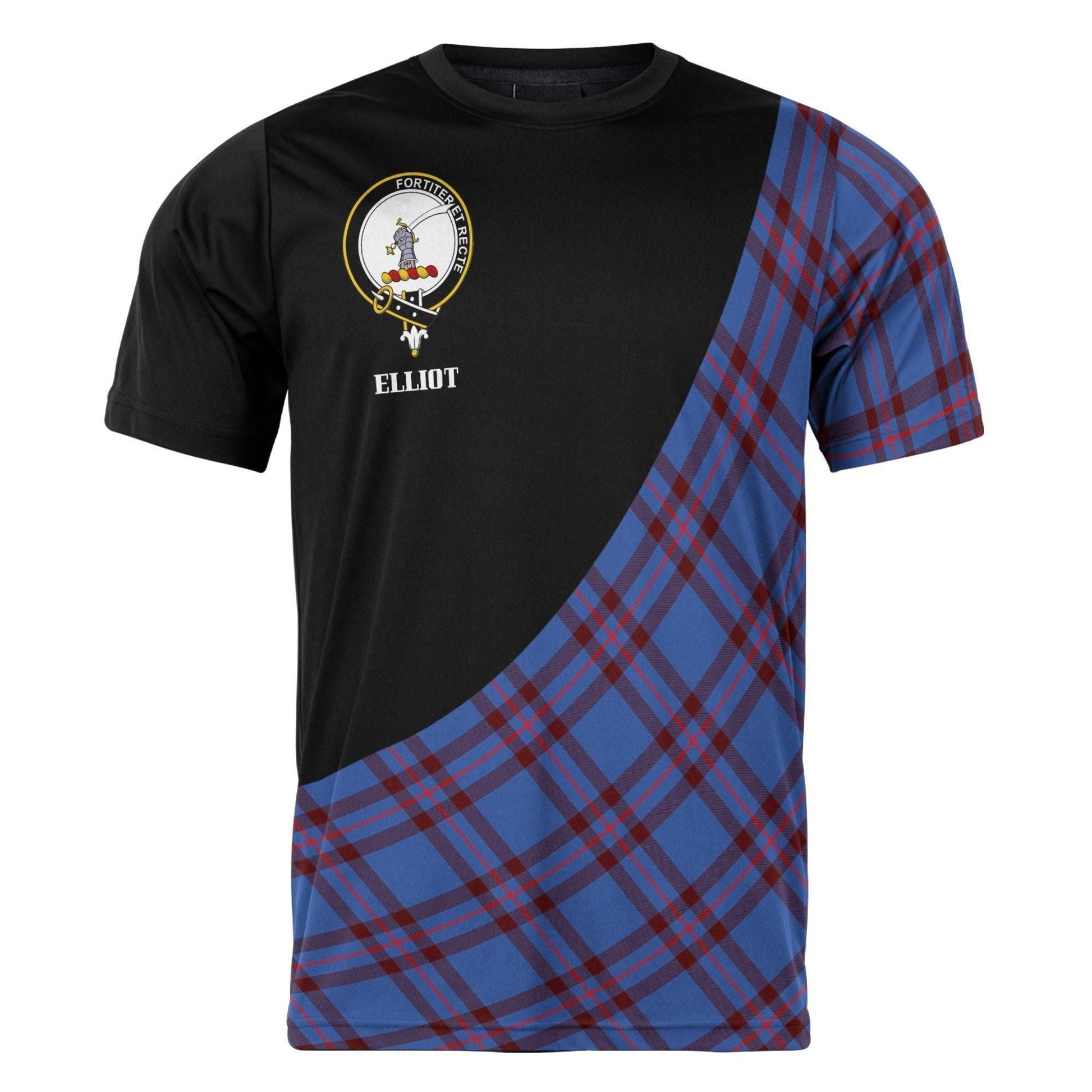 Printivon Elliot Clan Tartan with Kilt Design Personalized Tee Shirt Scotland Gift For Mom and Dad