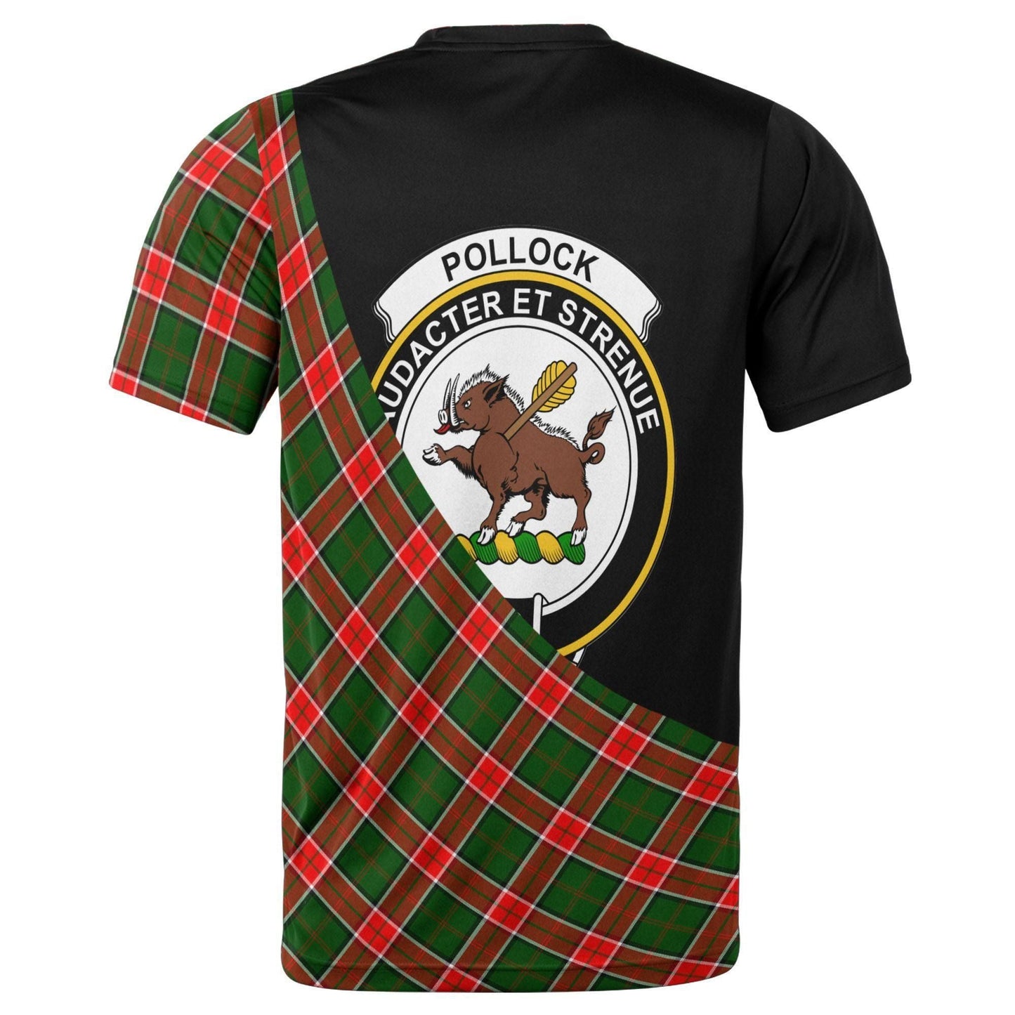 Printivon Pollock Clan Tartan with Kilt Design Personalized Tee Shirt Scotland Gift For Mom and Dad