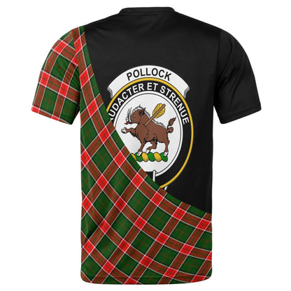 Printivon Pollock Clan Tartan with Kilt Design Personalized Tee Shirt Scotland Gift For Mom and Dad