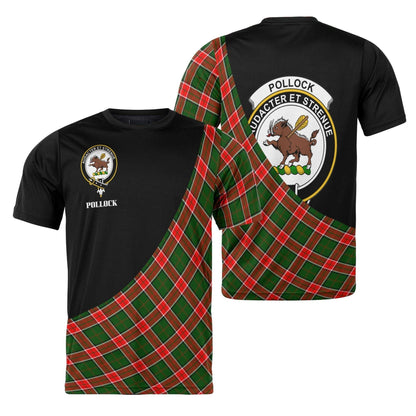 Printivon Pollock Clan Tartan with Kilt Design Personalized Tee Shirt Scotland Gift For Mom and Dad
