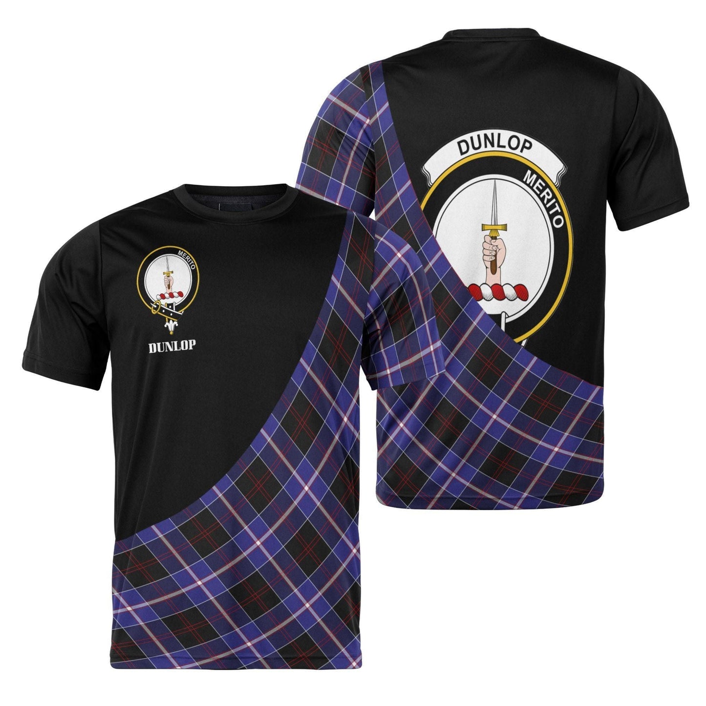 Printivon Dunlop Clan Tartan with Kilt Design Personalized Tee Shirt Scotland Gift For Mom and Dad