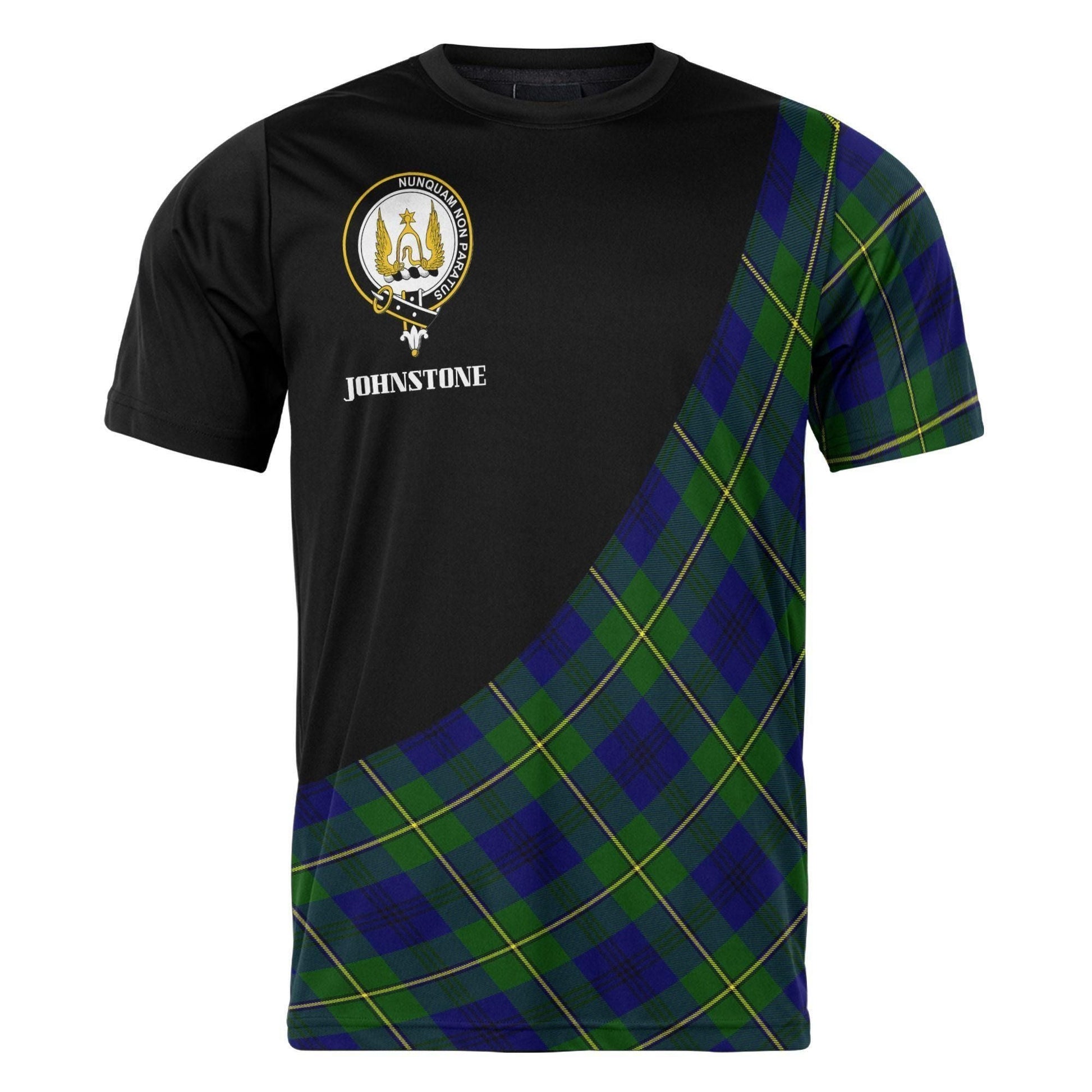 Printivon Johnstone Clan Tartan with Kilt Design Personalized Tee Shirt Scotland Gift For Mom and Dad