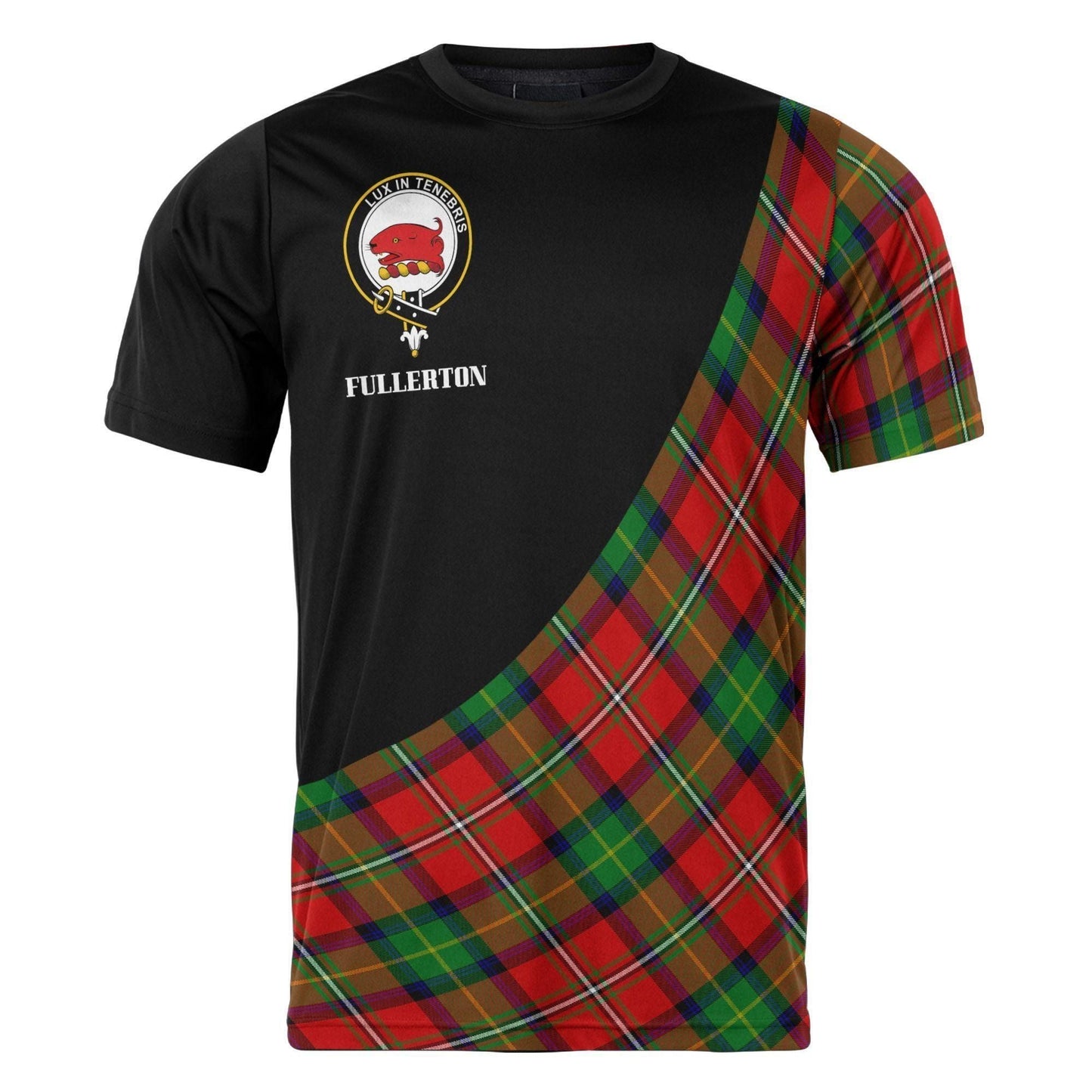 Printivon Fullerton Clan Tartan with Kilt Design Personalized Tee Shirt Scotland Gift For Mom and Dad