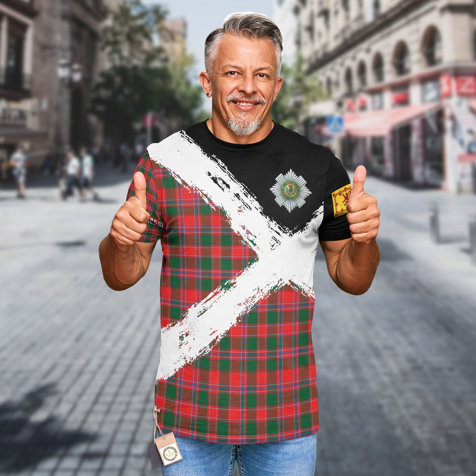 Printivon Dalziel Clan T Shirt Scotland Coat Of Arms Tartan Pattern