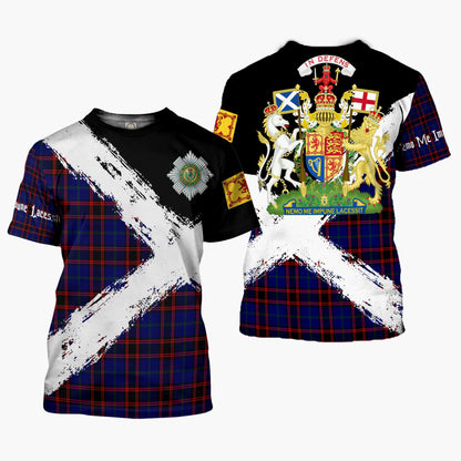 Printivon Home (or Hume) Clan T Shirt Scotland Coat Of Arms Tartan Pattern