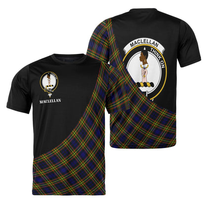 Printivon MacLellan Clan Tartan with Kilt Design Personalized Tee Shirt Scotland Gift For Mom and Dad