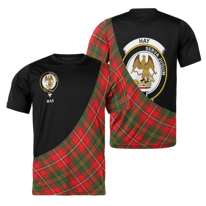 Printivon Hay Clan Tartan with Kilt Design Personalized Tee Shirt Scotland Gift For Mom and Dad
