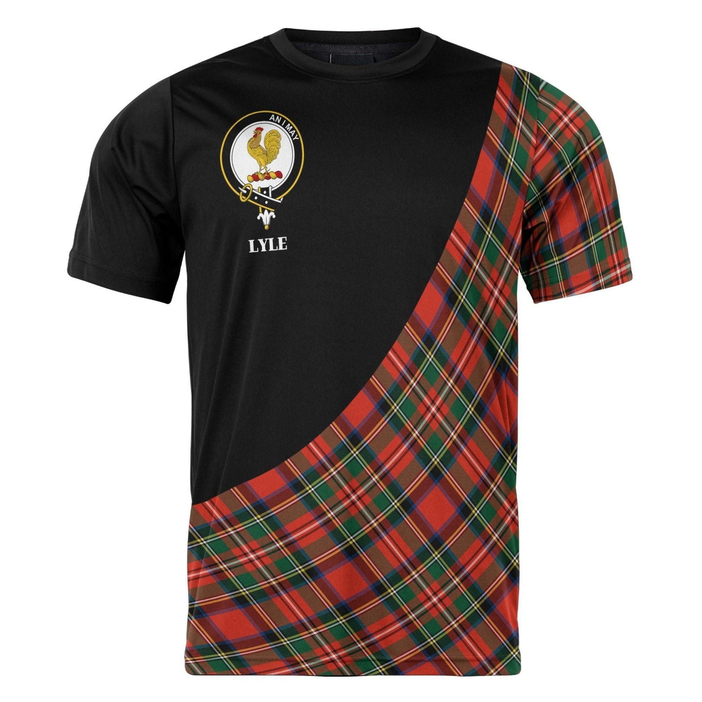 Printivon Lyle Clan Tartan with Kilt Design Personalized Tee Shirt Scotland Gift For Mom and Dad