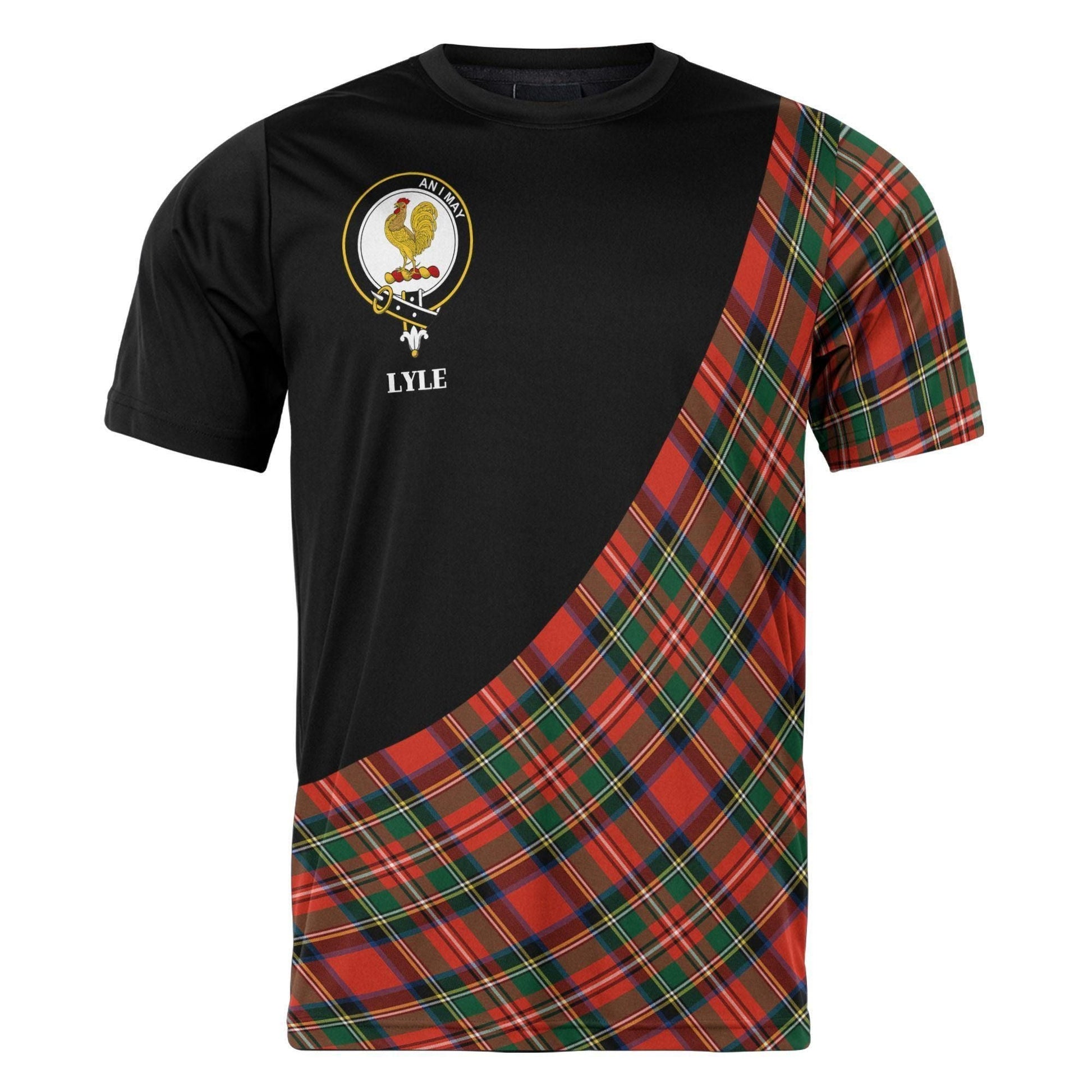 Printivon Lyle Clan Tartan with Kilt Design Personalized Tee Shirt Scotland Gift For Mom and Dad