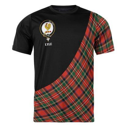 Printivon Lyle Clan Tartan with Kilt Design Personalized Tee Shirt Scotland Gift For Mom and Dad