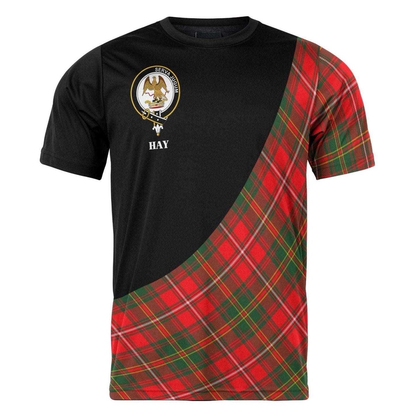 Printivon Hay Clan Tartan with Kilt Design Personalized Tee Shirt Scotland Gift For Mom and Dad