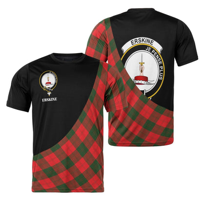 Printivon Erskine Clan Tartan with Kilt Design Personalized Tee Shirt Scotland Gift For Mom and Dad