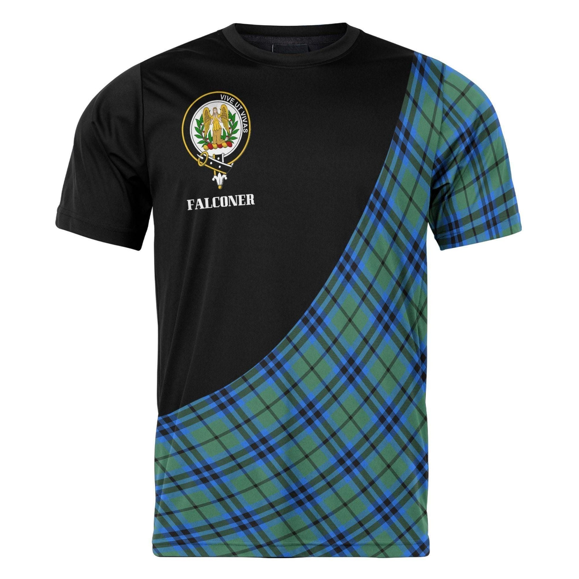 Printivon Falconer Clan Tartan with Kilt Design Personalized Tee Shirt Scotland Gift For Mom and Dad