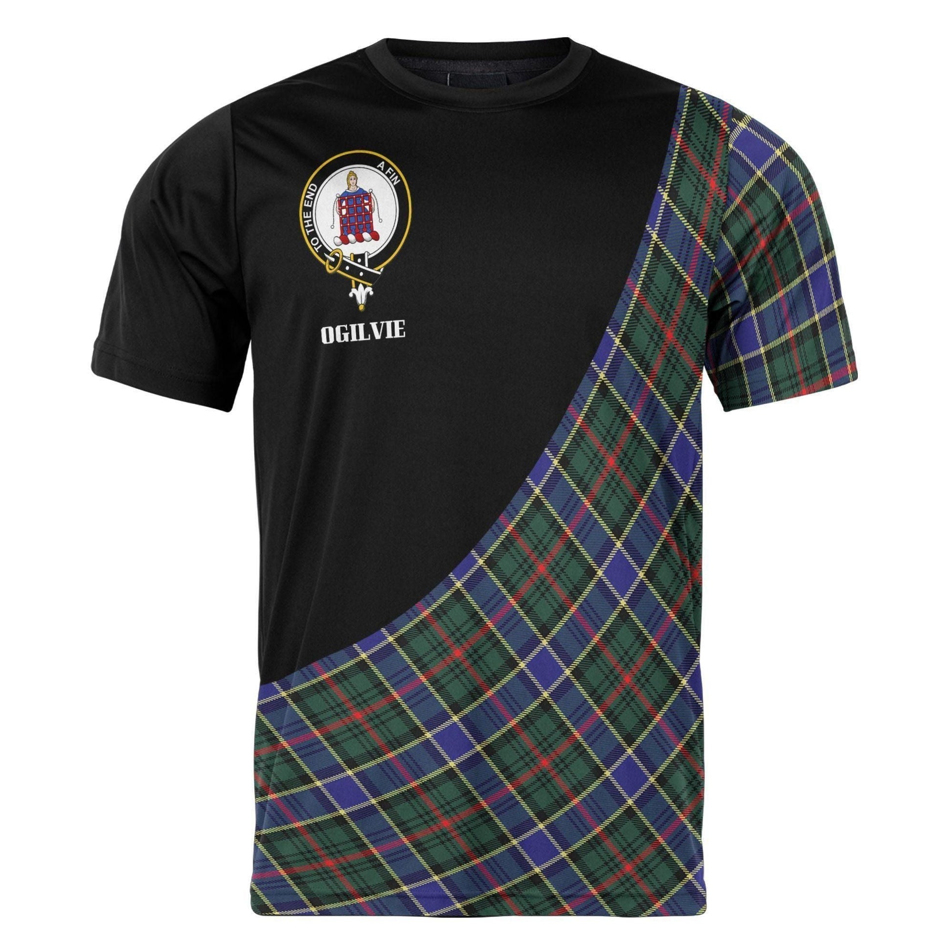 Printivon Ogilvie Clan Tartan with Kilt Design Personalized Tee Shirt Scotland Gift For Mom and Dad