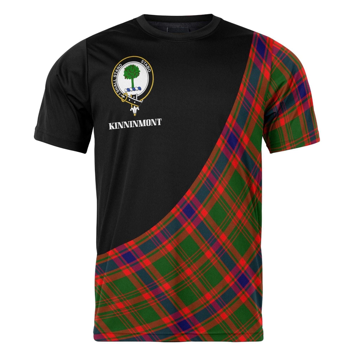 Printivon Kinninmont Clan Tartan with Kilt Design Personalized Tee Shirt Scotland Gift For Mom and Dad