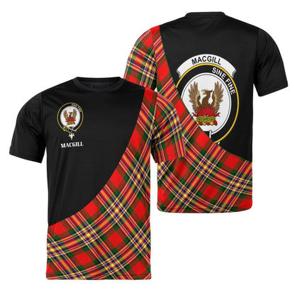 Printivon MacGill (Makgill) Clan Tartan with Kilt Design Personalized Tee Shirt Scotland Gift For Mom and Dad