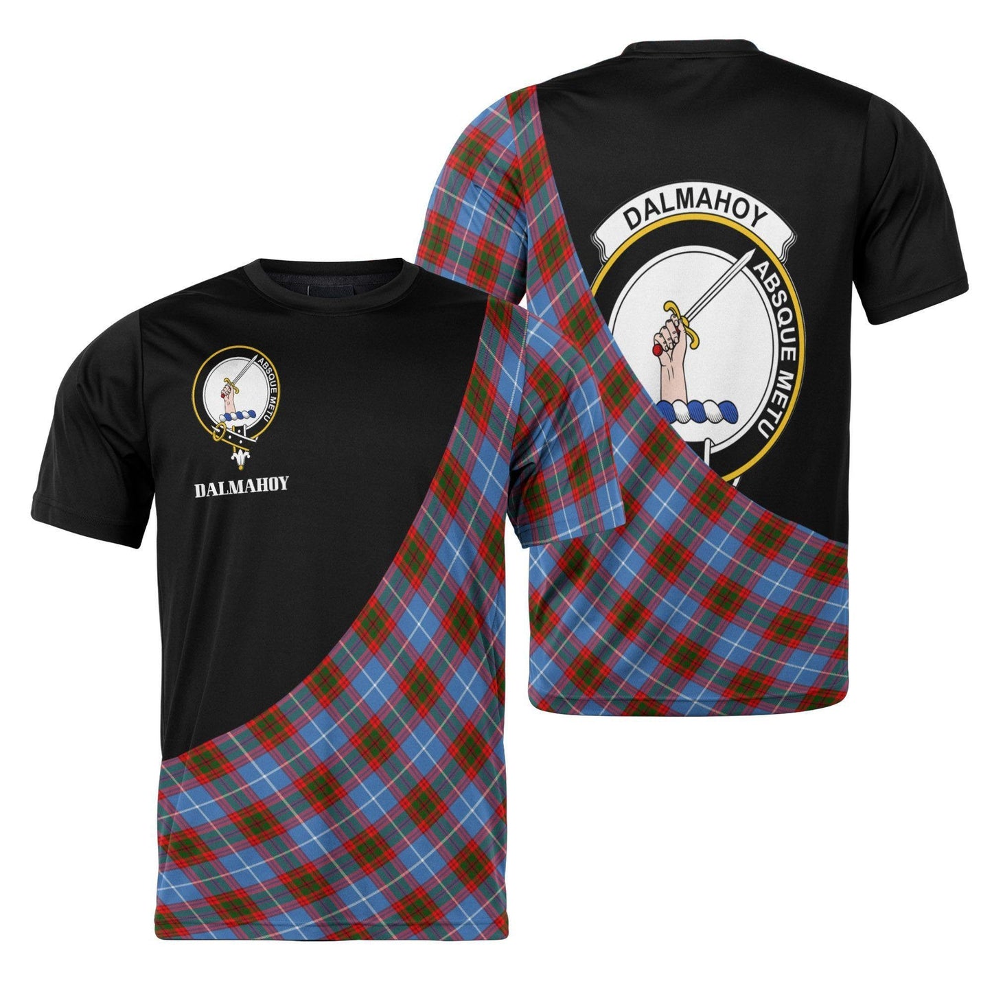 Printivon Dalmahoy Clan Tartan with Kilt Design Personalized Tee Shirt Scotland Gift For Mom and Dad