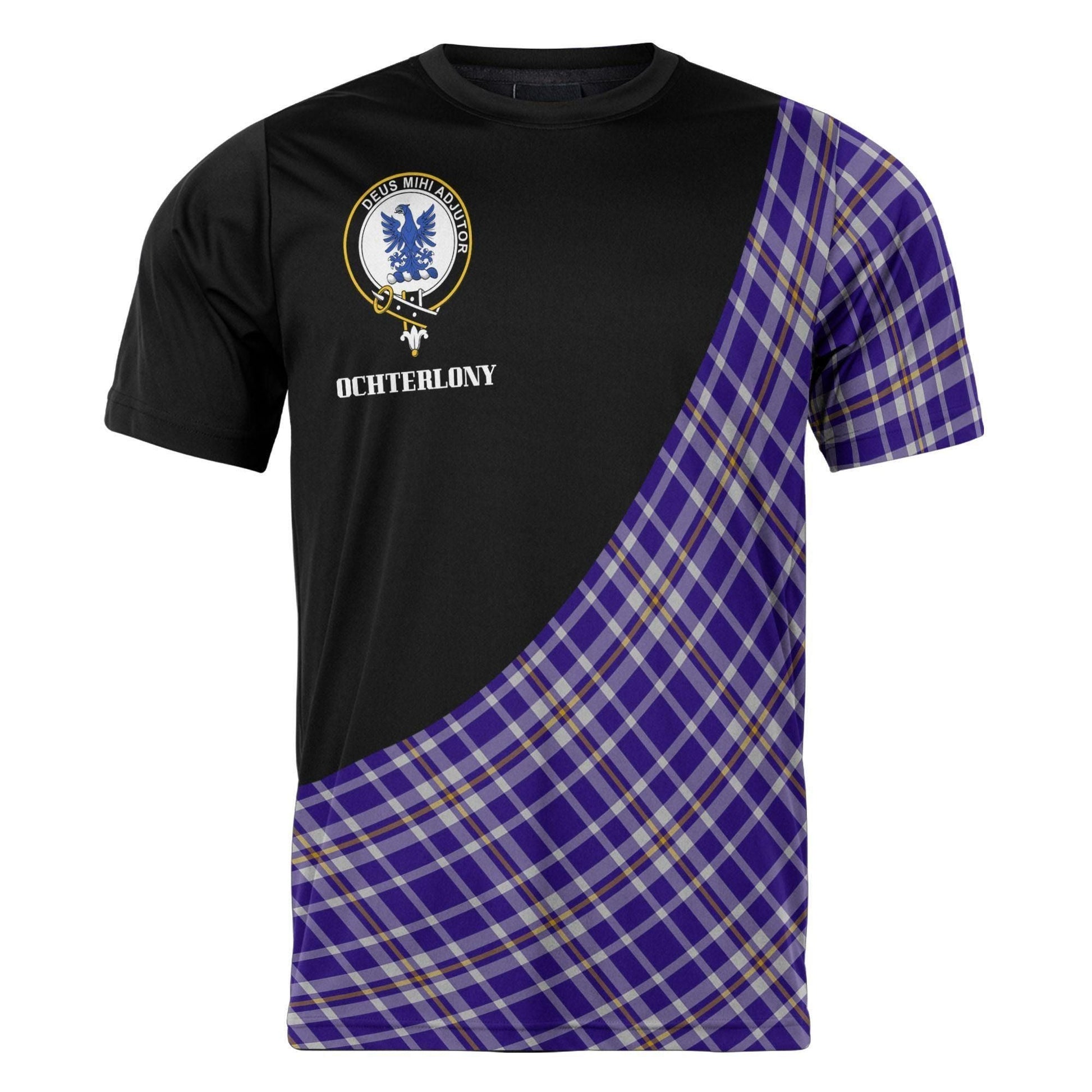 Printivon Ochterlony Clan Tartan with Kilt Design Personalized Tee Shirt Scotland Gift For Mom and Dad