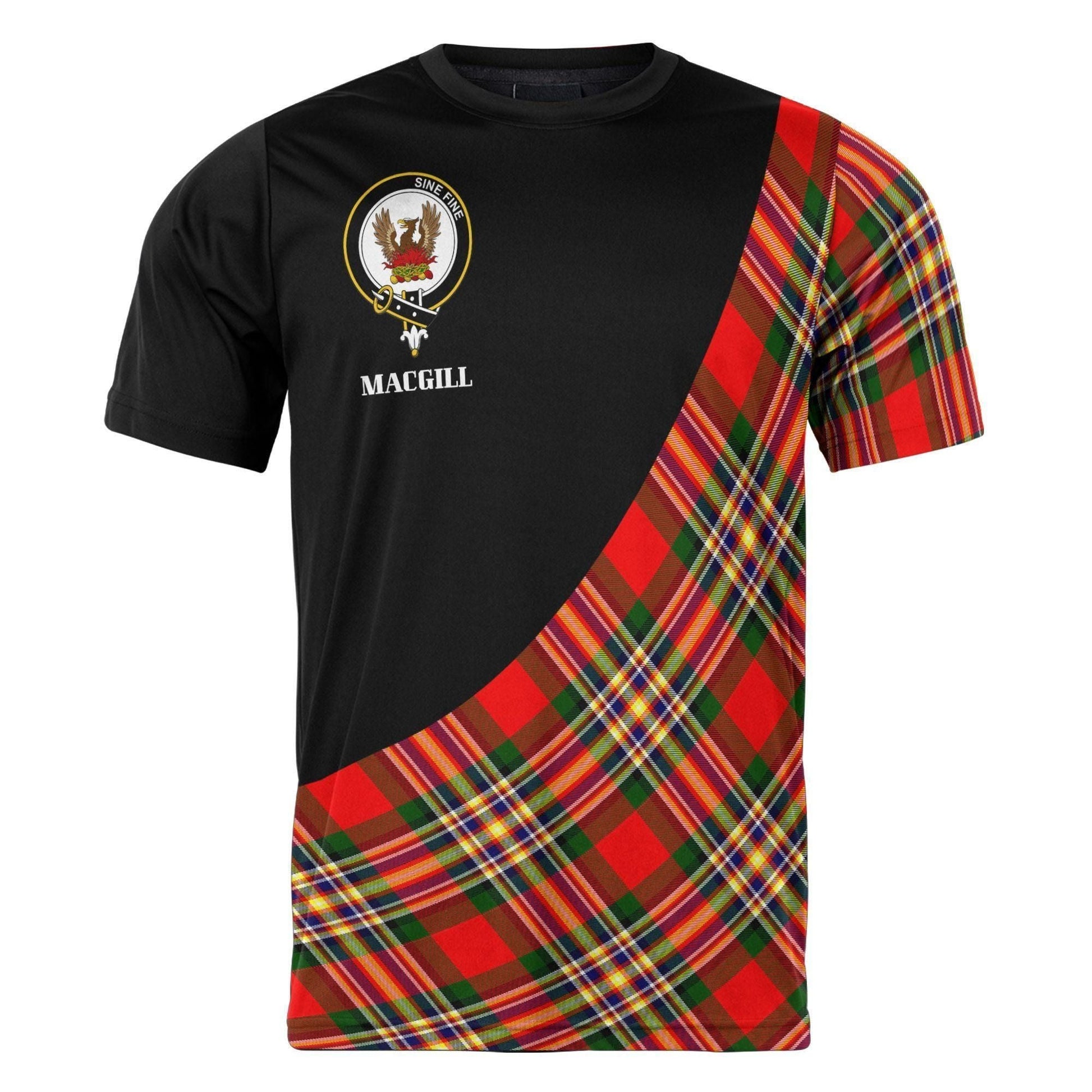 Printivon MacGill (Makgill) Clan Tartan with Kilt Design Personalized Tee Shirt Scotland Gift For Mom and Dad