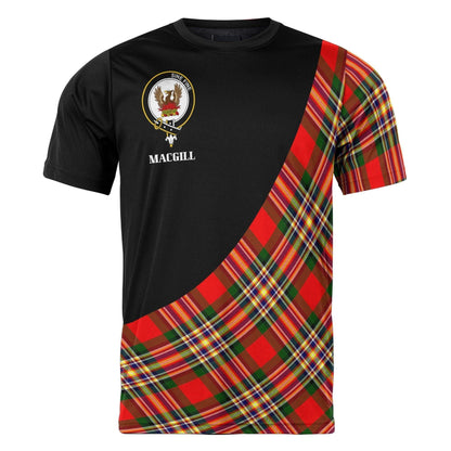 Printivon MacGill (Makgill) Clan Tartan with Kilt Design Personalized Tee Shirt Scotland Gift For Mom and Dad