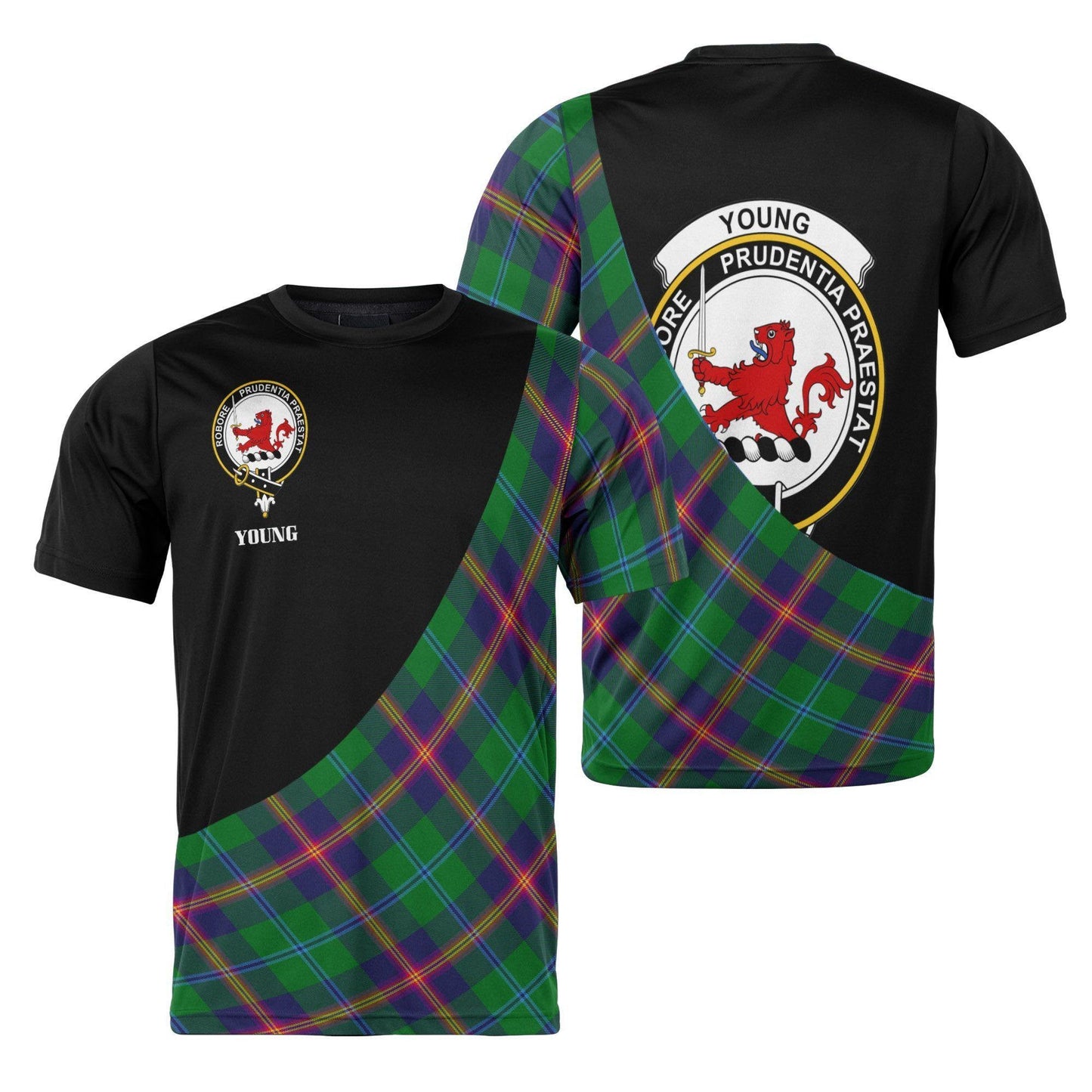 Printivon Young Clan Tartan with Kilt Design Personalized Tee Shirt Scotland Gift For Mom and Dad