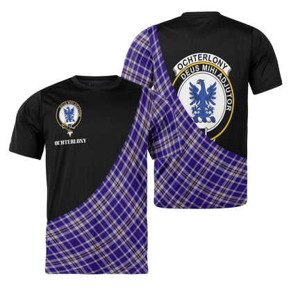 Printivon Ochterlony Clan Tartan with Kilt Design Personalized Tee Shirt Scotland Gift For Mom and Dad