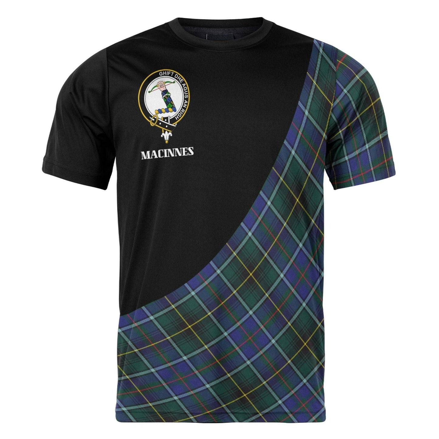 Printivon MacInnes Clan Tartan with Kilt Design Personalized Tee Shirt Scotland Gift For Mom and Dad