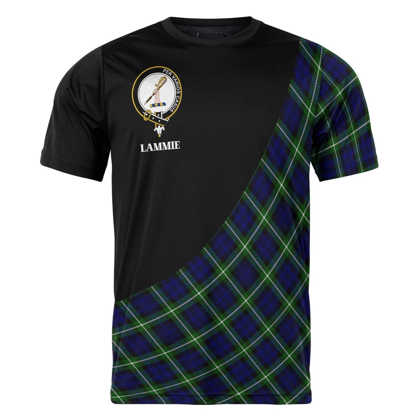 Printivon Lammie Clan Tartan with Kilt Design Personalized Tee Shirt Scotland Gift For Mom and Dad