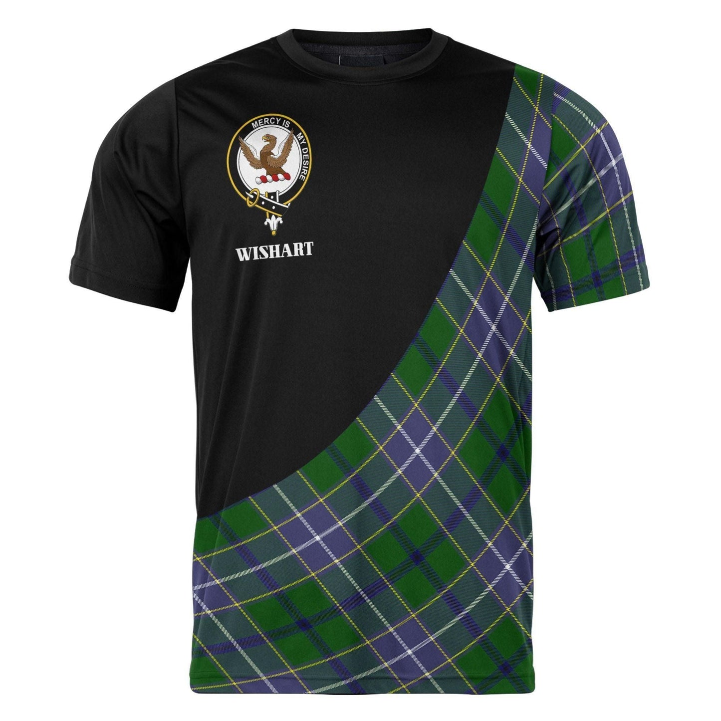 Printivon Wishart Clan Tartan with Kilt Design Personalized Tee Shirt Scotland Gift For Mom and Dad